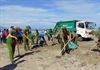 Đoàn viên thanh niên ra quân làm sạch biển tại xã đảo Tam Hải-Quảng Nam